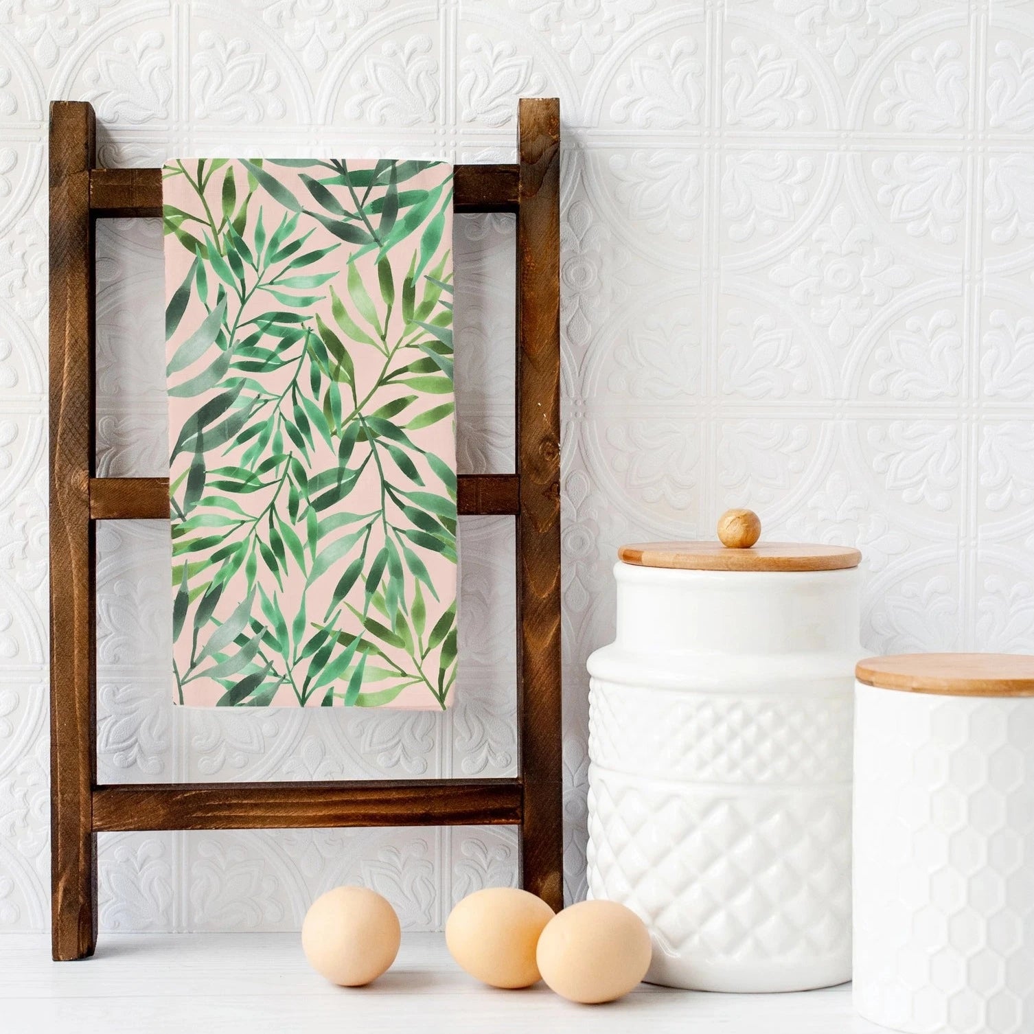 KelseyMDesigns - Tropical Palm Leaf Tea Towel (Add-On)