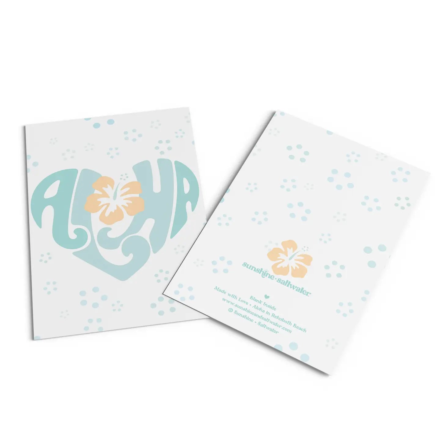 Sunshine and Saltwater - Aloha Love Blue Greeting Card