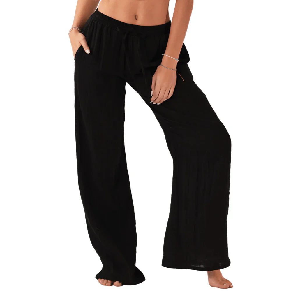 Lotus & Luna - Black Cotton Cabana Pants (Add-On)