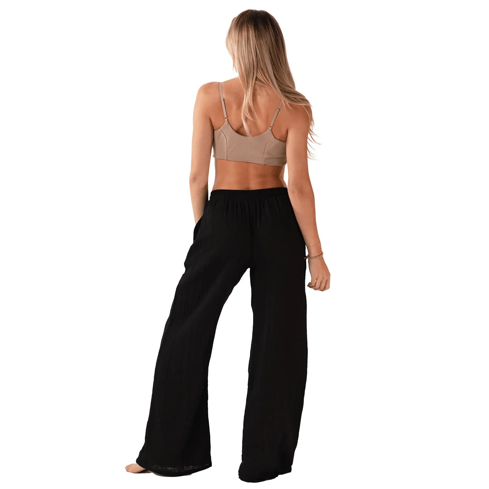 Lotus & Luna - Black Cotton Cabana Pants (Add-On)