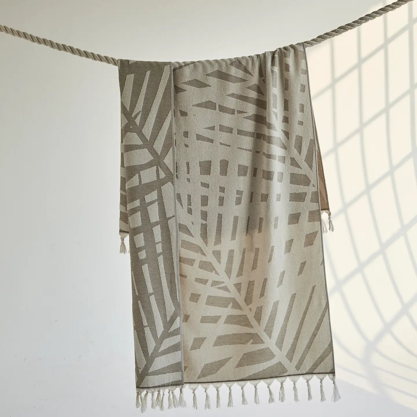 Kikoya - Palm Leaf Turkish Cotton Terry Beach Towel - Brown (Add-On)