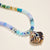 Designature New York - 17 in Ombre Beaded Ceramic Shell Pendant Necklace - Blue