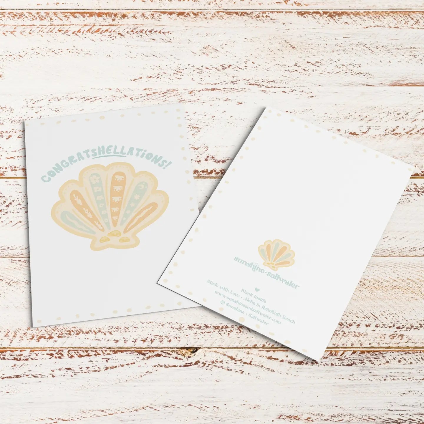 Sunshine + Saltwater - Congratshellations Greeting Card