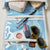 Blue Seashell Print Hanging Toiletry Bag – Travel Makeup Organizer with Hook