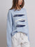 Seaside Sardine Oversized Summer Knit Sweater - Blue