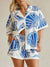 Ocean Inspired Scallop Shell Print Boxy Shirt & Short Set