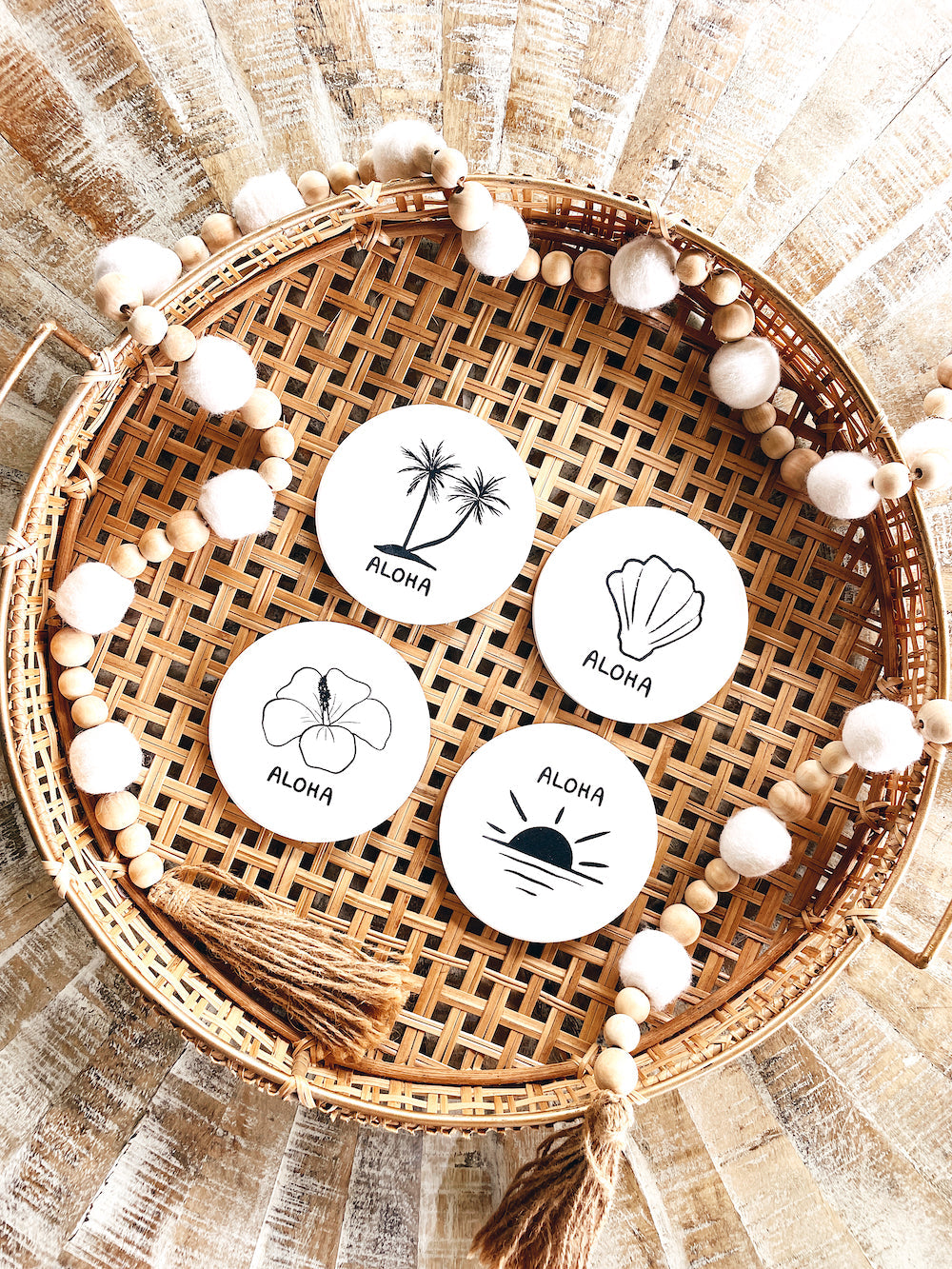 Palm + Petal -  Coaster 4 Pack - Coastal (Add-On)
