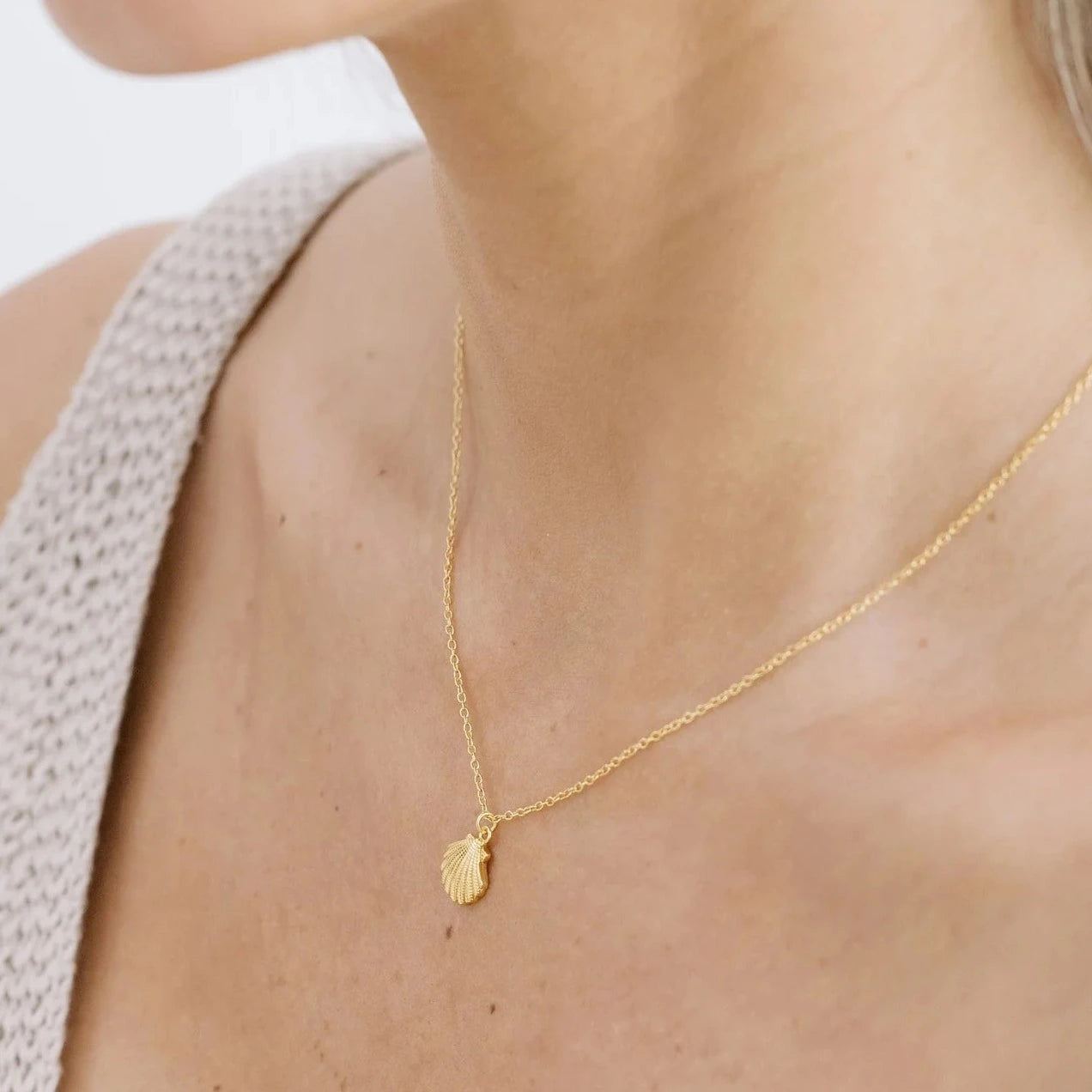Coast + Cove - Gold Scallop Necklace (Add-On)