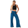 Lotus and Luna - Cobalt Wide Leg Cotton Pants with Pockets