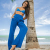 Lotus and Luna - Cobalt Wide Leg Cotton Pants with Pockets