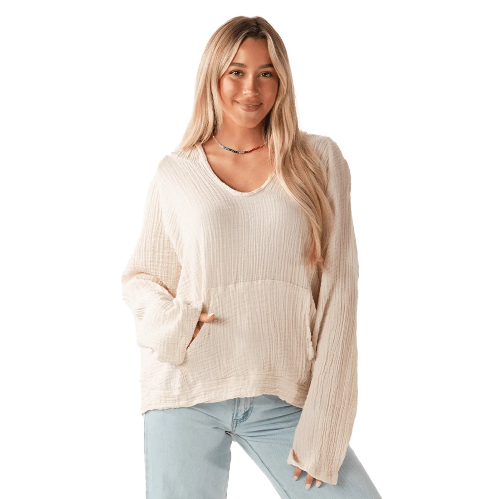 Lotus & Luna - Cream Baja Pullover (Add-On)