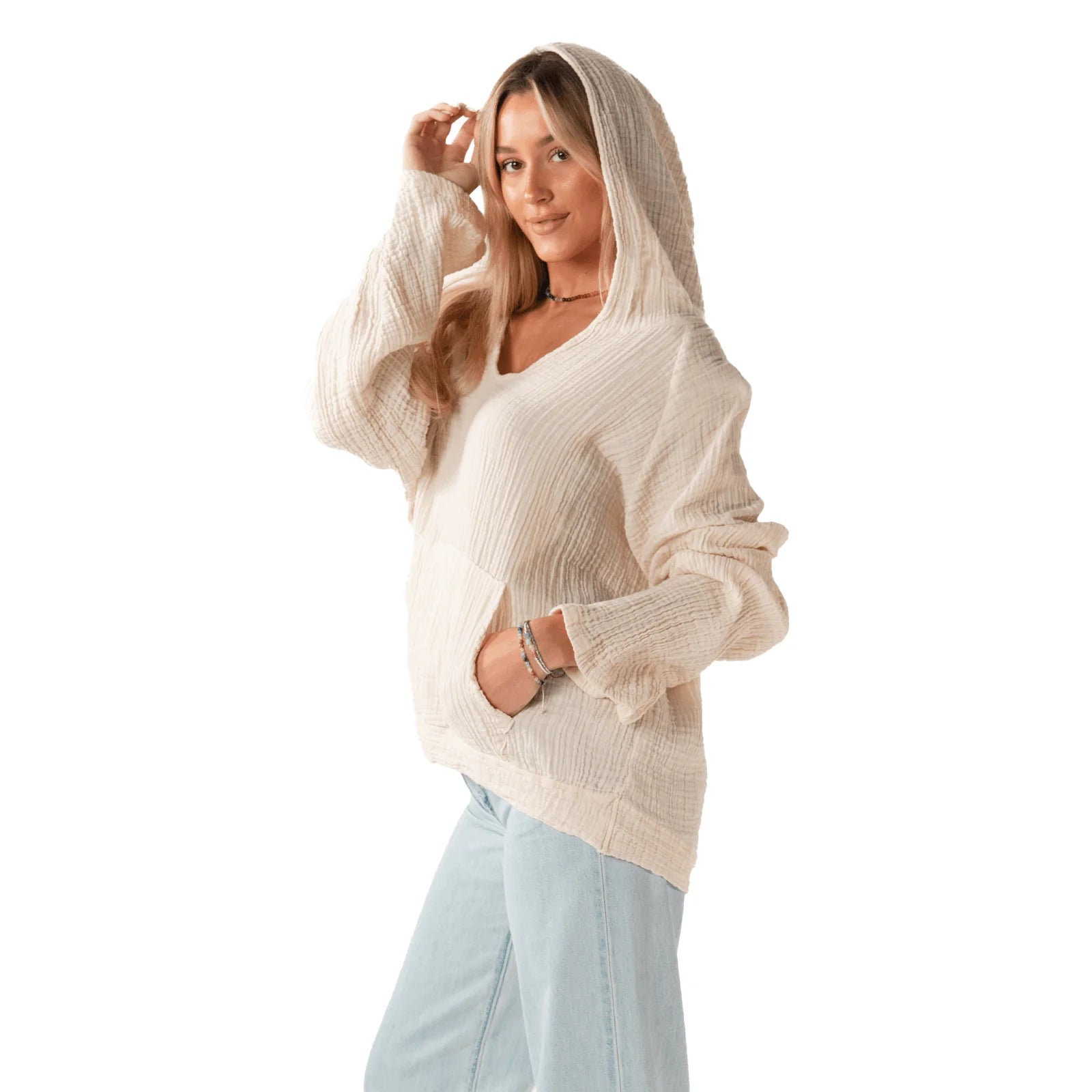 Lotus & Luna - Cream Baja Pullover (Add-On)