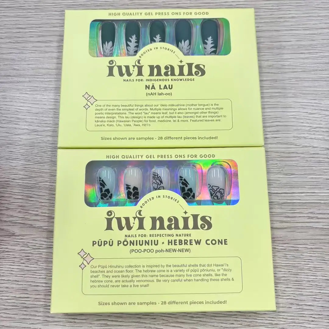 Iwi Nails - Press On Nails - Pupu Poniuniu (Hebrew Cone)