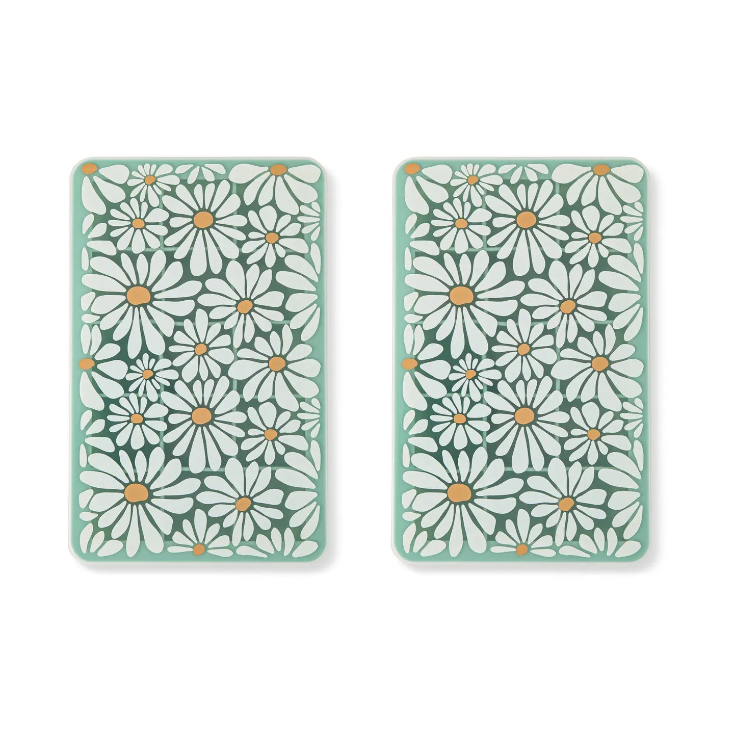 2pk Printed Lid/Cube Ice Tray - Daisy
