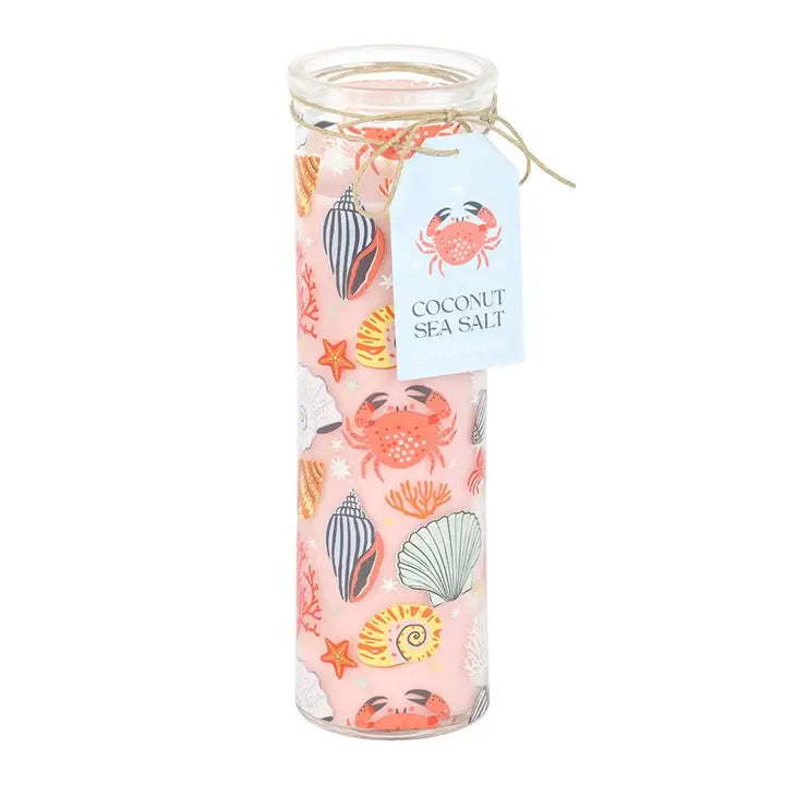 Something Different - Pastel Shell Print Coconut & Sea Salt Coastal Tube Candle