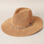 Beaded Panama Hat - Dark Natural