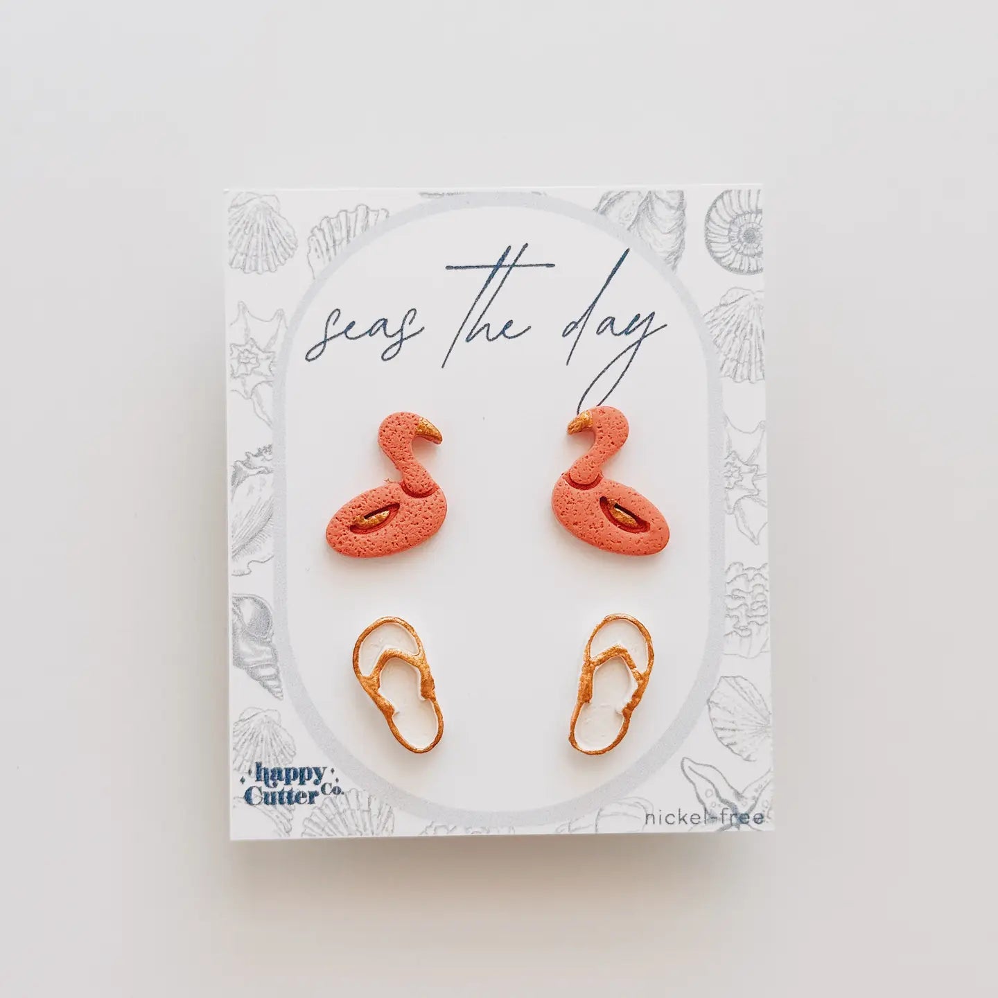 Flamingo Floatie Flip Flops Earring Set