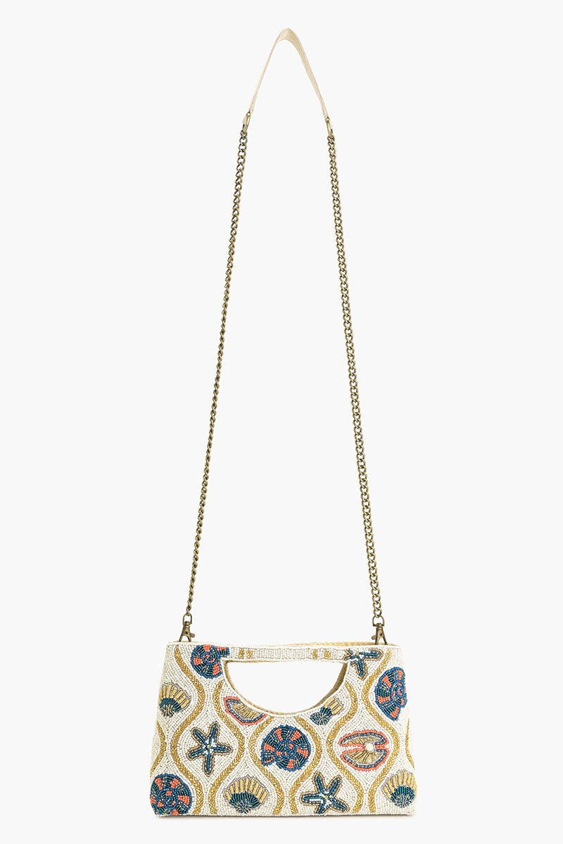 America & Beyond - Sunlit Shore Beaded Clutch Bag