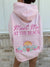 Meet Me At the Beach Sunset Embroidered Hoodie - Light Pink