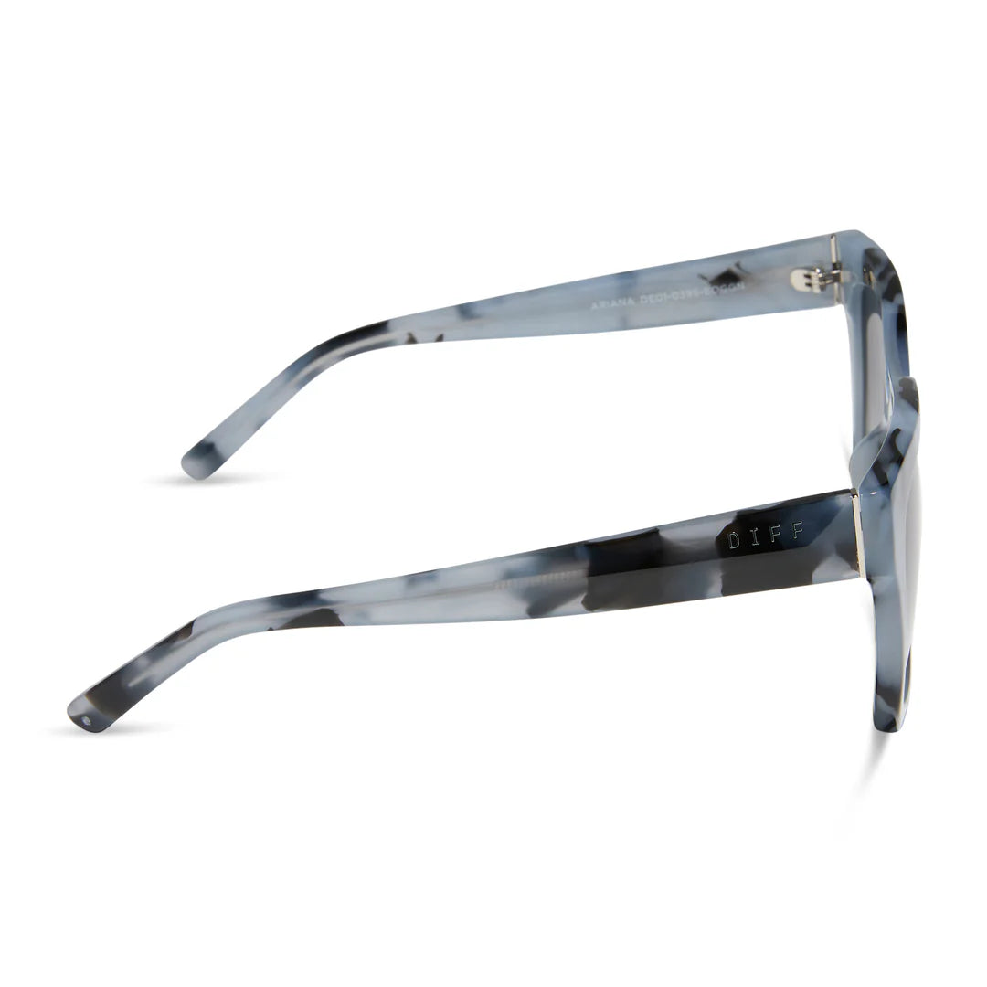 Diff Eyewear - Ariana Sunglasses - Retro Blue Tortoise + Grey Gradient