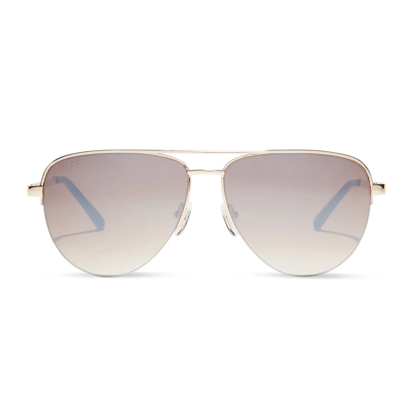 Diff Eyewear - August - Gold Taupe Rose Mirror Sunglasses (Add-On)