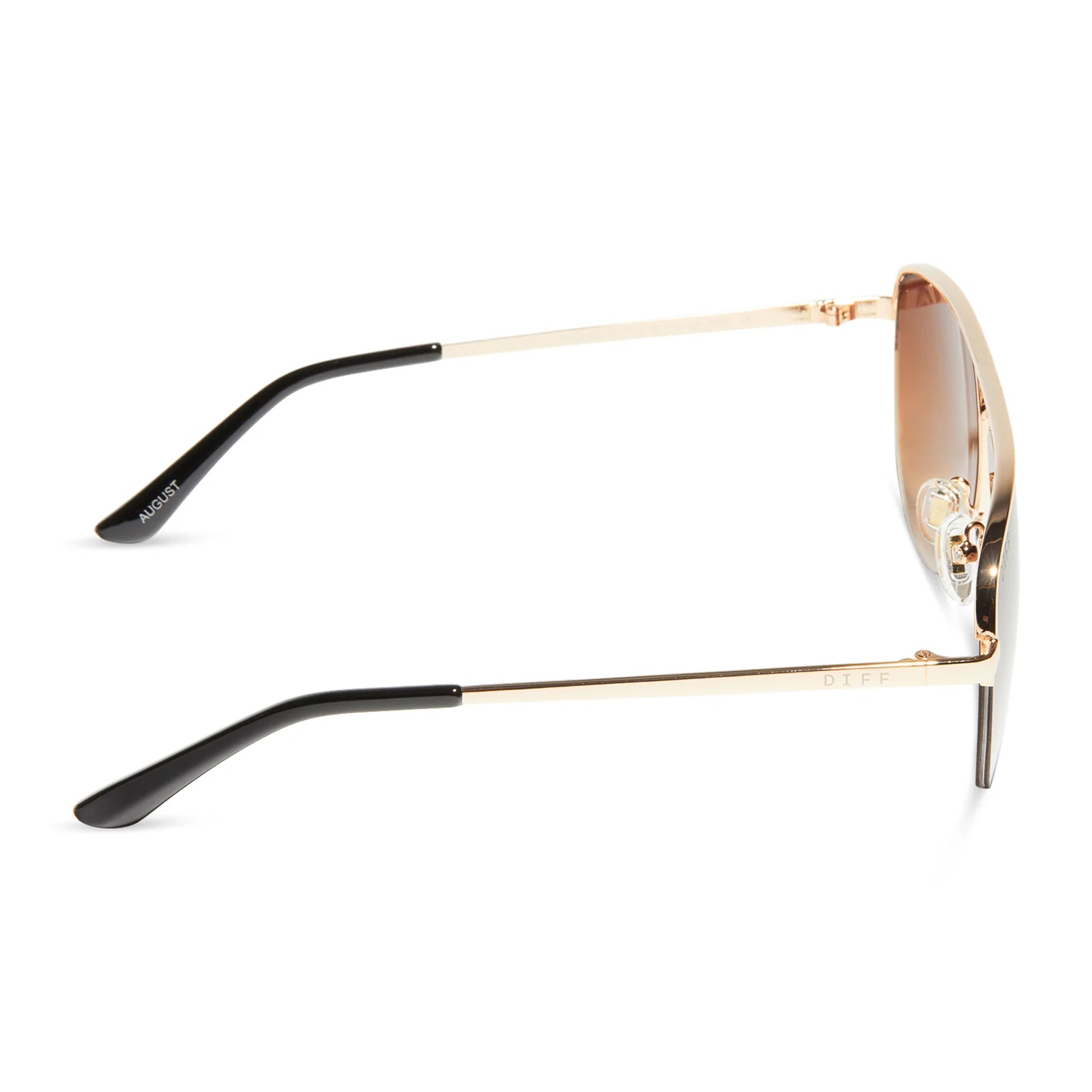 Diff Eyewear - August - Gold Taupe Rose Mirror Sunglasses (Add-On)
