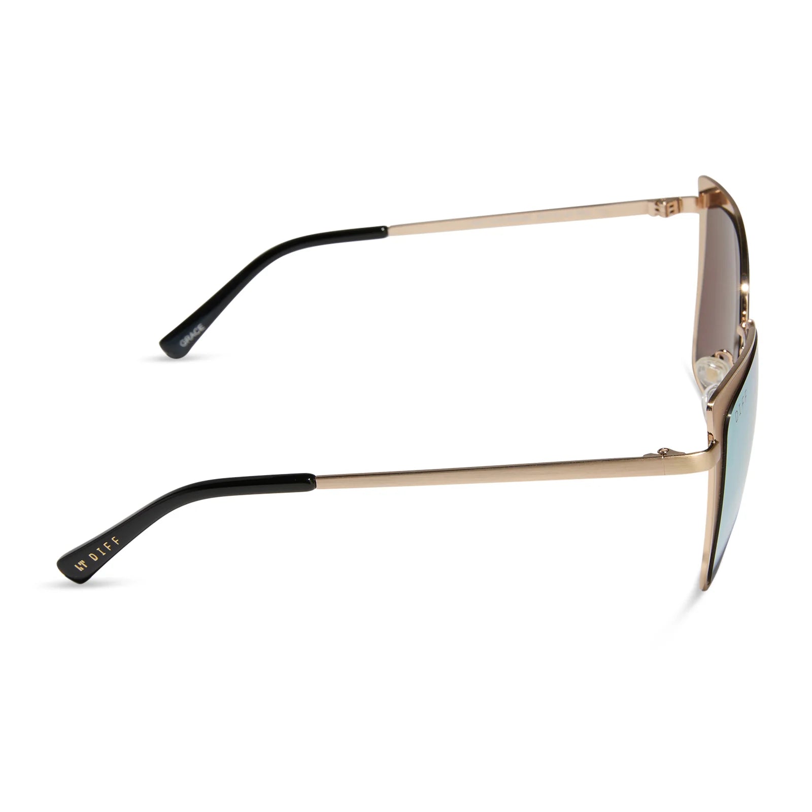 Diff Eyewear - Grace Sunglasses - Brushed Gold Cherry Blossom Mirror (Add-On)