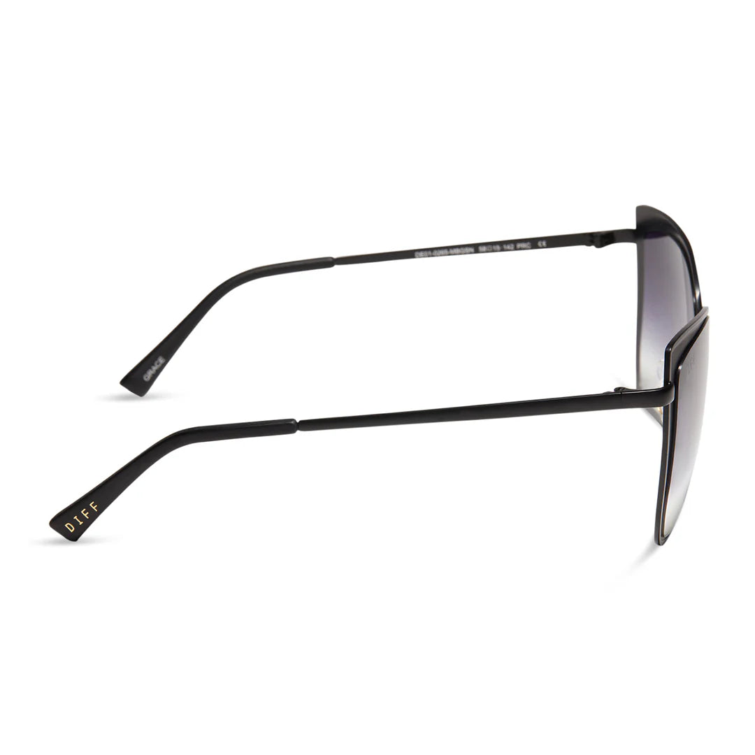 Diff Eyewear - Grace Sunglasses - Matte Black Grey Gradient Sharp (Add-On)