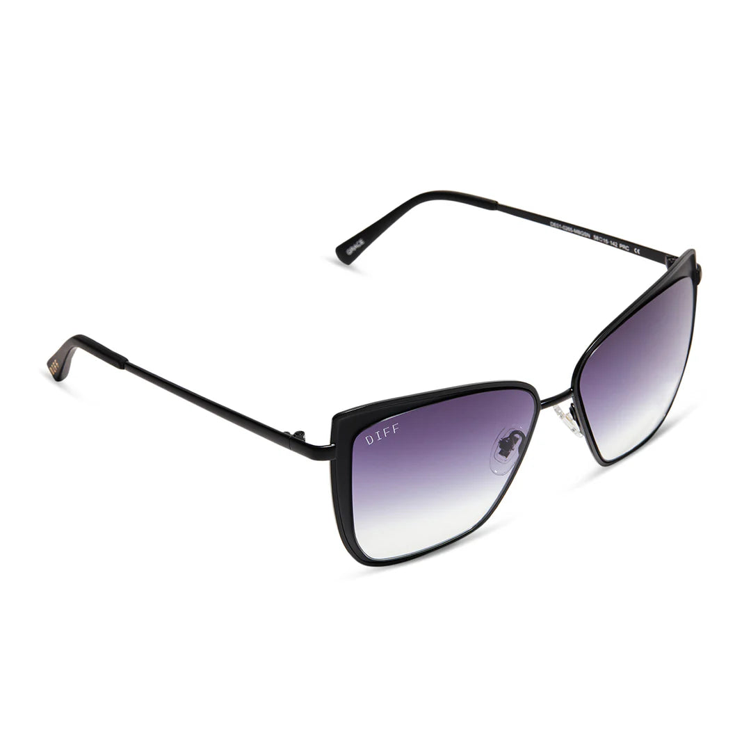 Diff Eyewear - Grace Sunglasses - Matte Black Grey Gradient Sharp (Add-On)