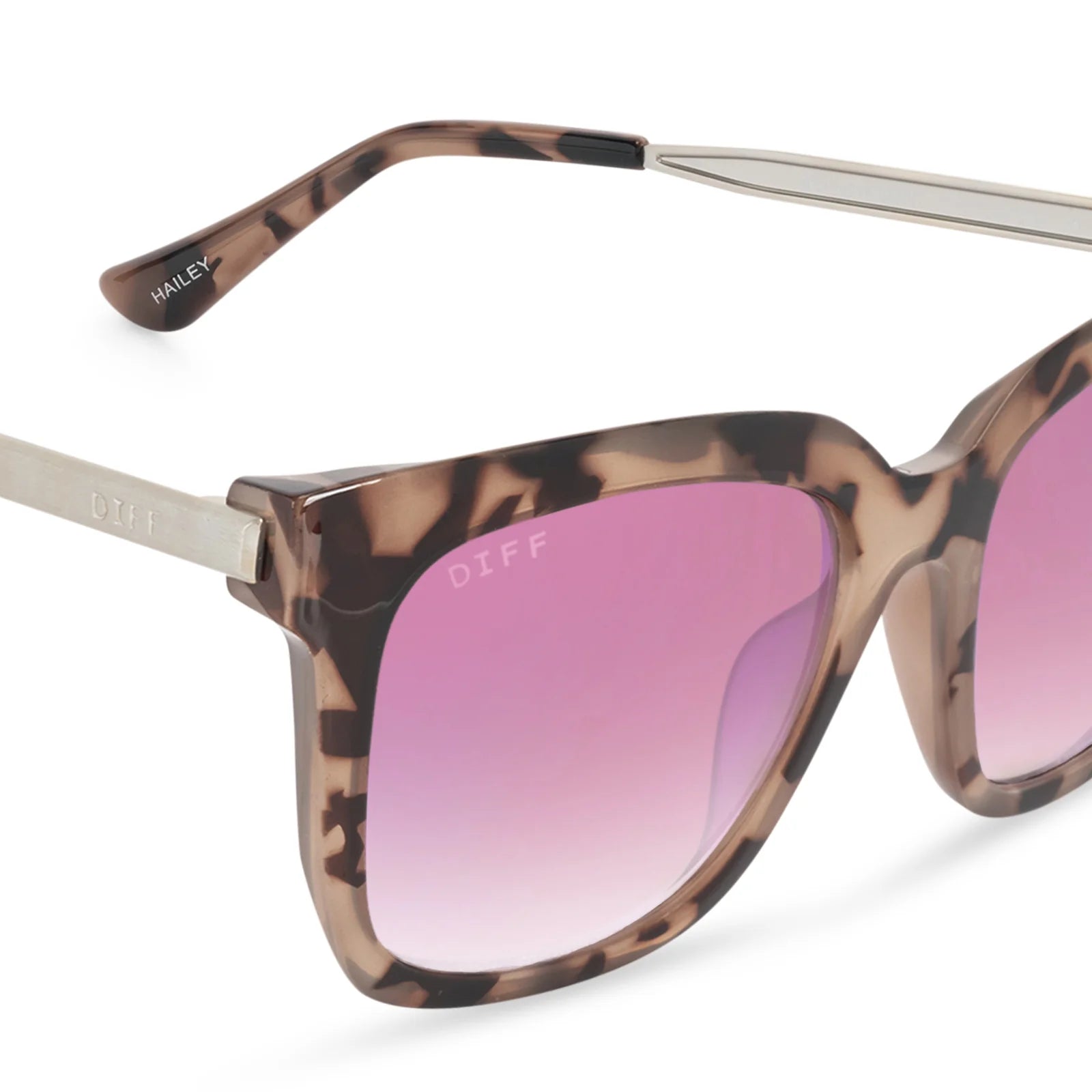Diff Eyewear - Hailey Sunglasses - Tortoise Rose Gradient + Cleaning Kit Bundle (Add-On)