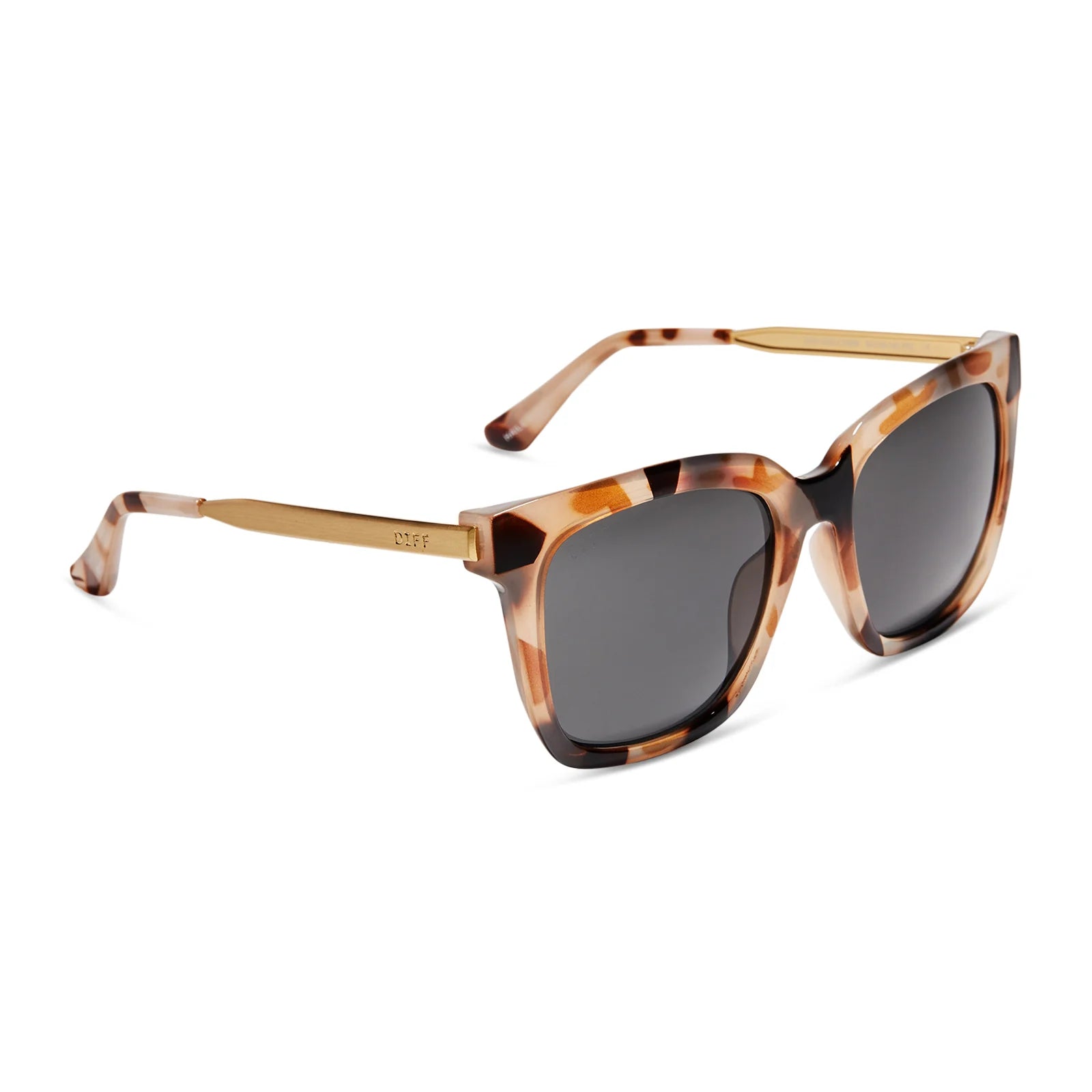 Diff Eyewear - Hailey Sunglasses - Cream Tortoise and Grey + Cleaning Kit Bundle (Add-On)