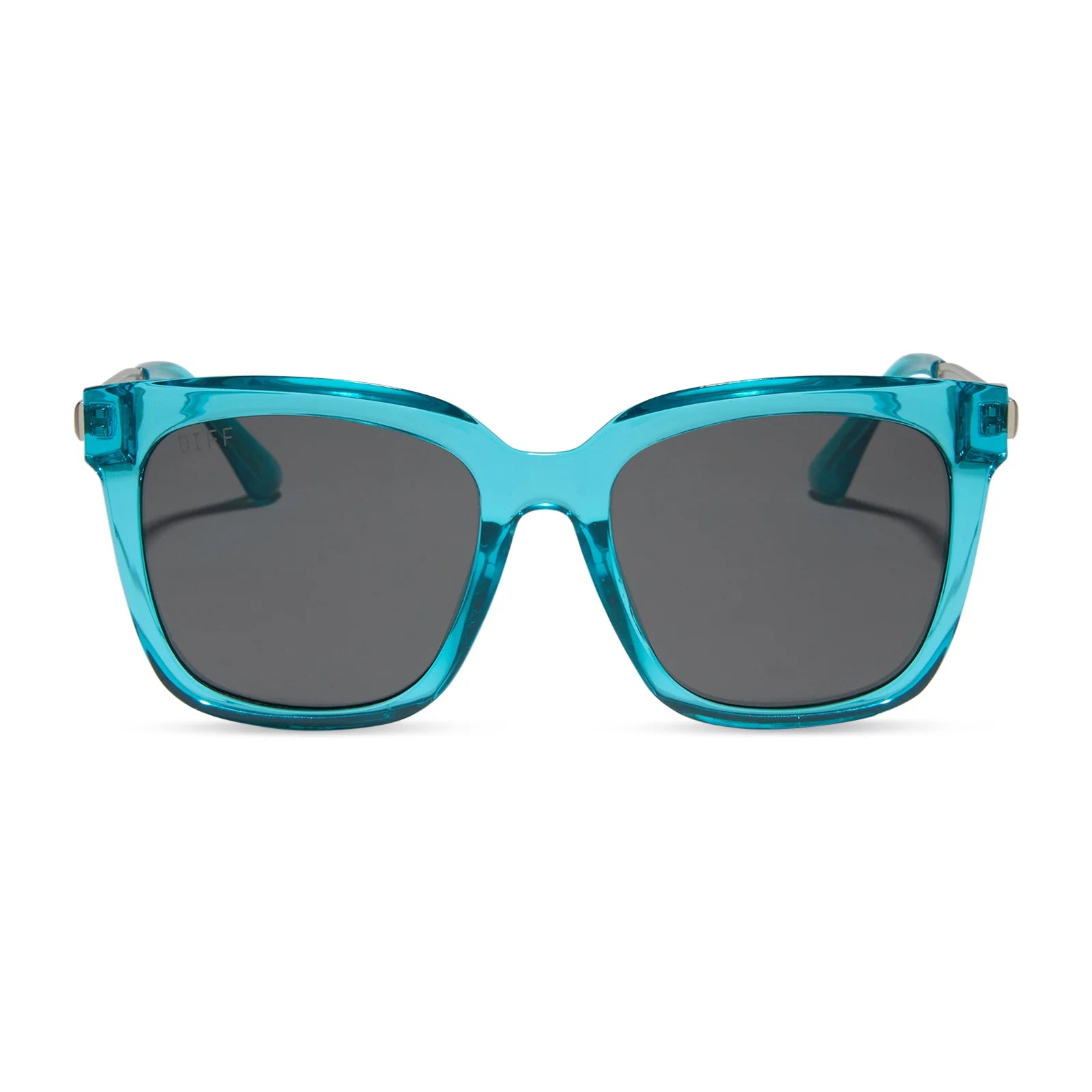 Diff Eyewear - Hailey Sunglasses - Turquoise Crystal + Grey (Add-On)