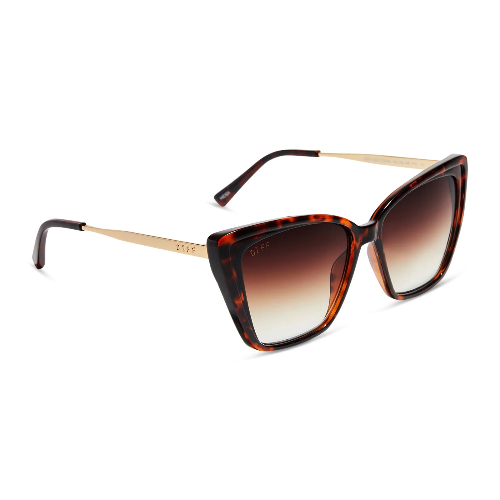 Diff Eyewear - Heidi Sunglasses - Black Brown Tortoise Brown Gradient Sharp (Add-On)