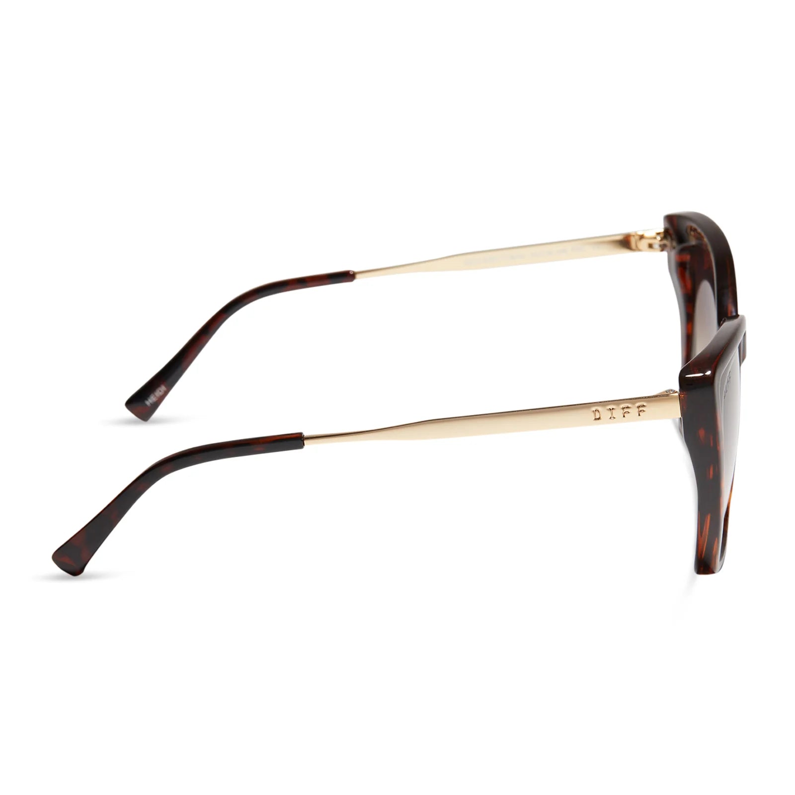 Diff Eyewear - Heidi Sunglasses - Black Brown Tortoise Brown Gradient Sharp (Add-On)
