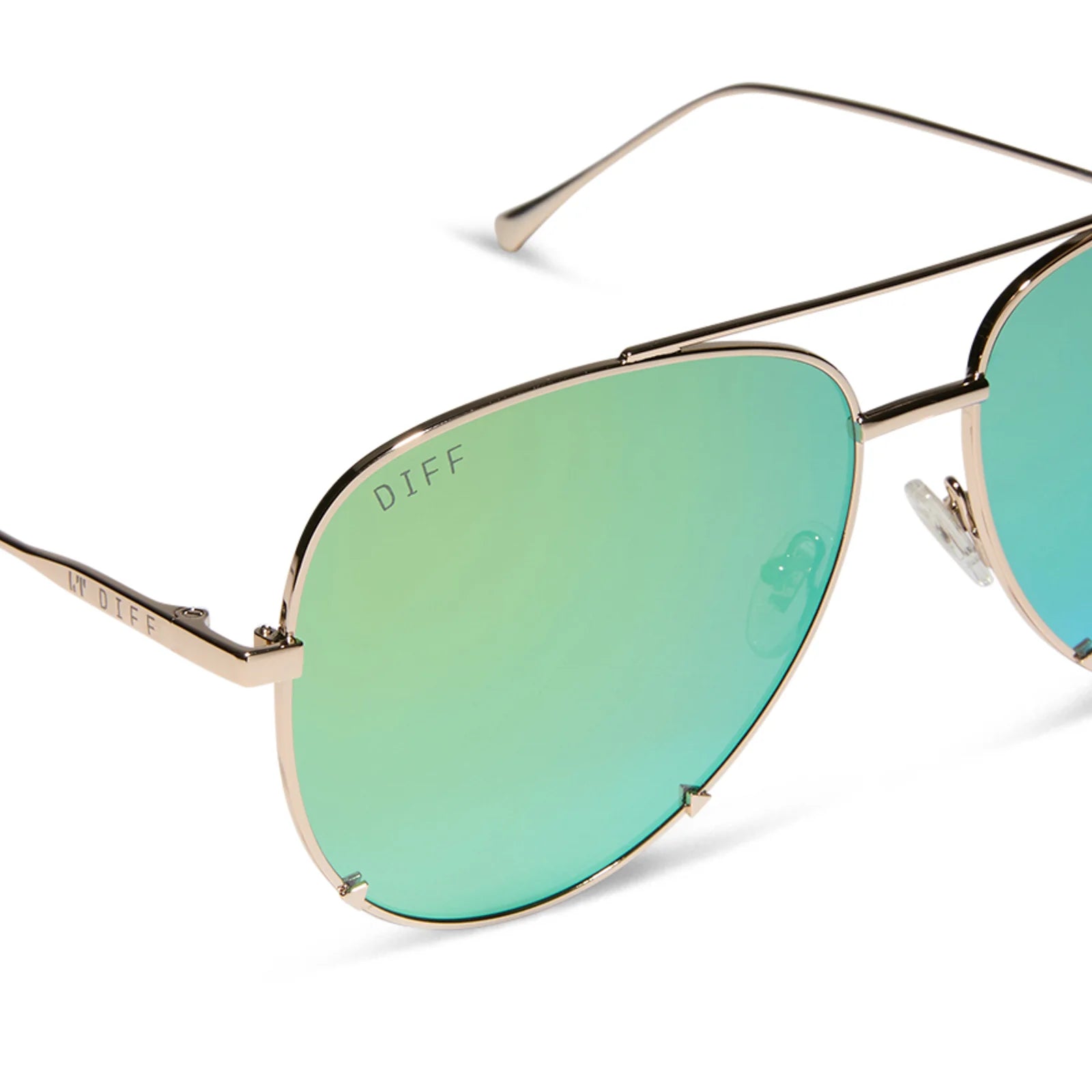 Diff Eyewear - Scarlett - Gold Turquoise Ice Mirror Sunglasses (Add-On)