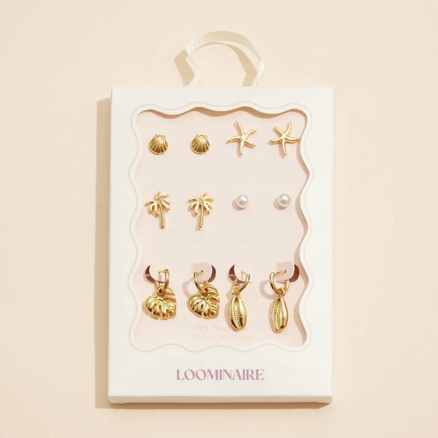 Tropical and Beach Earring Set - 18K Gold Dipped