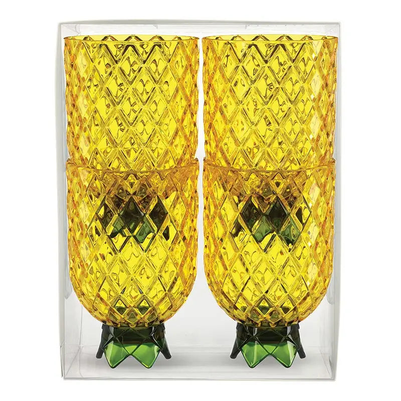Slant Collections - Acrylic Wine Glass - Pineapple - Set of 4