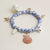 Floral Beaded Seashell Charm Bracelet