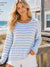 Coastal Stripe Soft Knit Cardigan – Lightweight Luxe - Blue/White