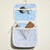 Blue Seashell Print Hanging Toiletry Bag – Travel Makeup Organizer with Hook