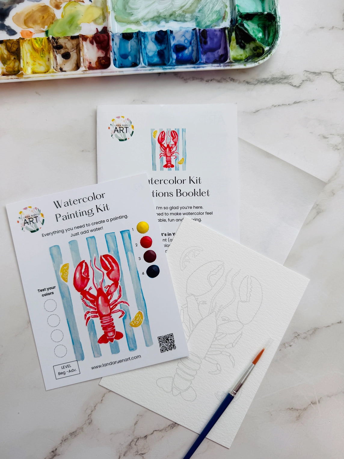 Landa Ruen Art - Lobster Watercolor Kit