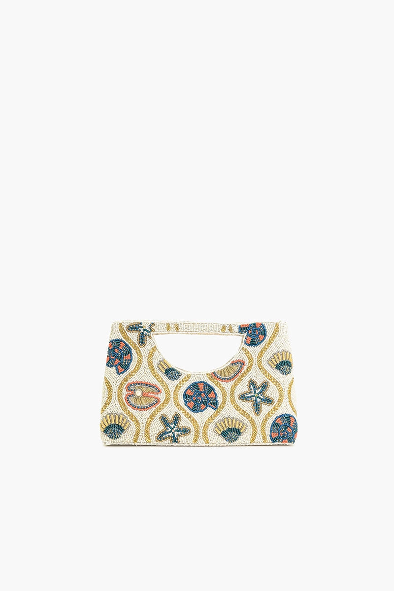 America & Beyond - Sunlit Shore Beaded Clutch Bag