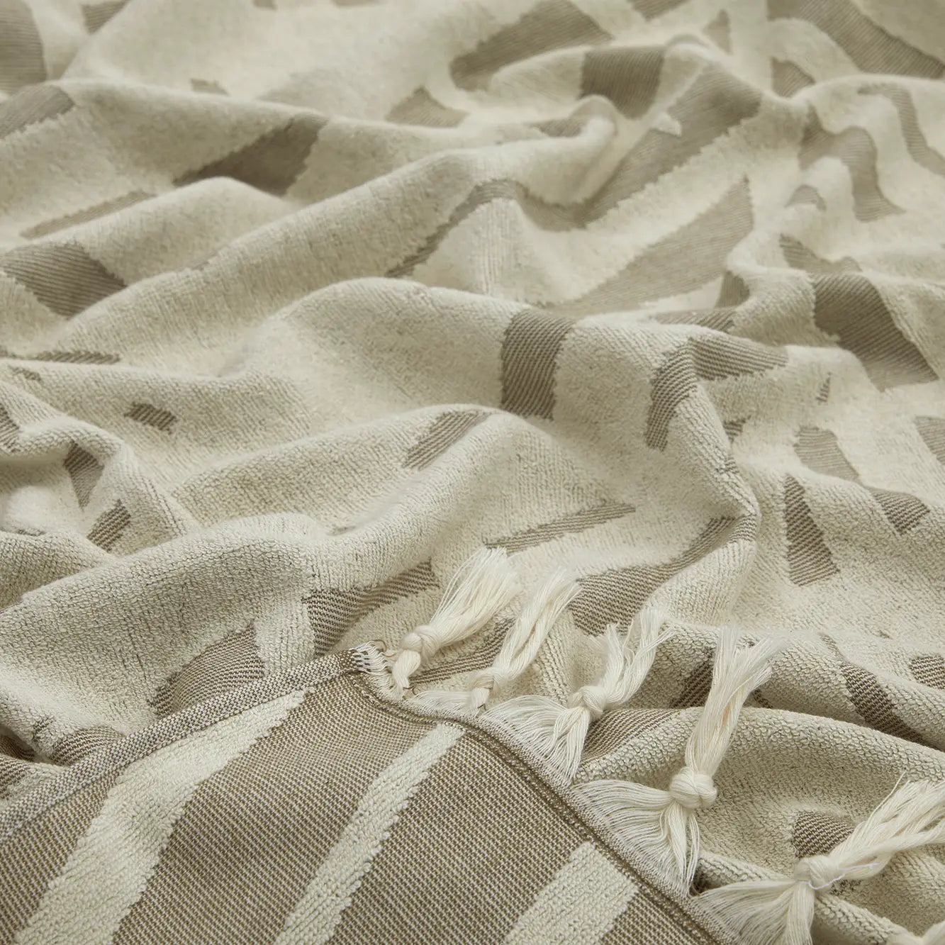 Kikoya - Palm Leaf Turkish Cotton Terry Beach Towel - Brown (Add-On)