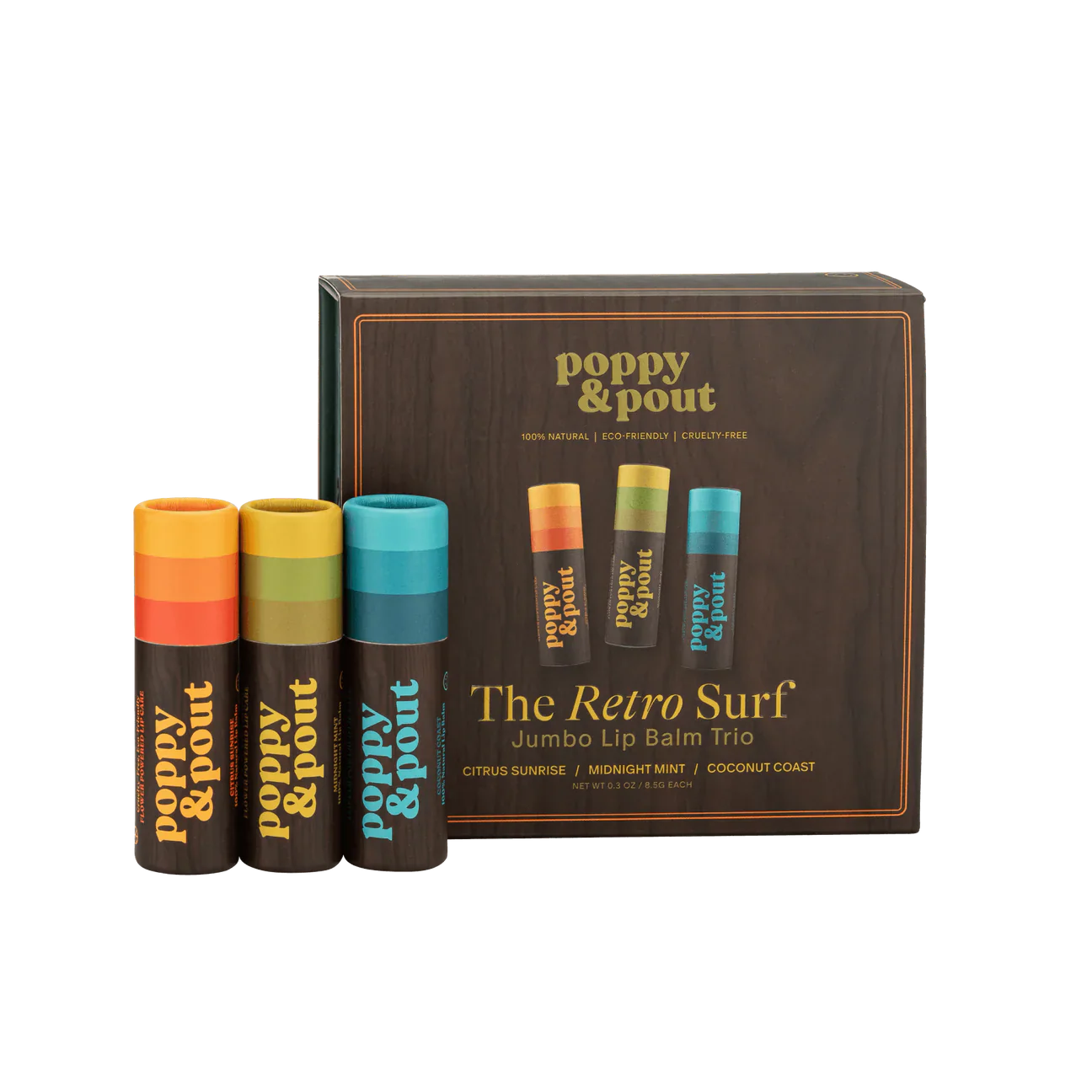 Poppy & Pout - Retro Surf Lip Balm Trio Gift Set