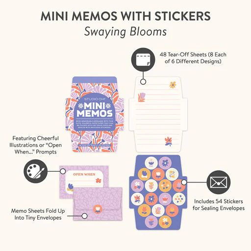 Studio Oh - Swaying Blooms Mini Memo with Stickers