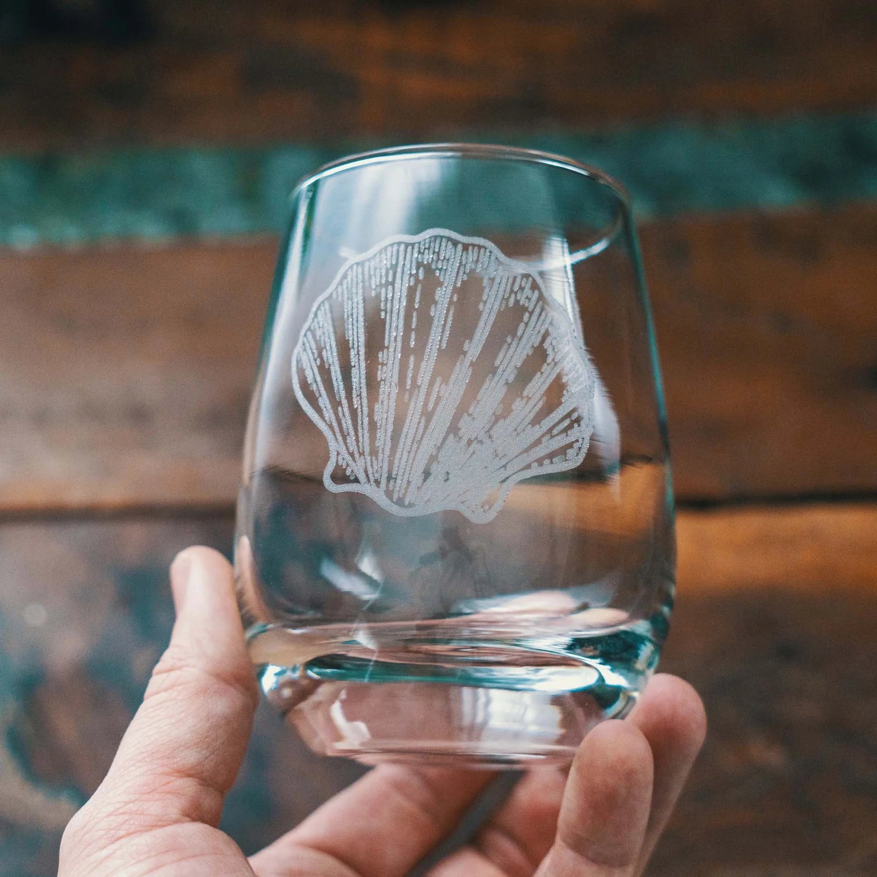 Benoits Design - Seashells Stemless Wine Glasses (Set of 4) (Add-On)