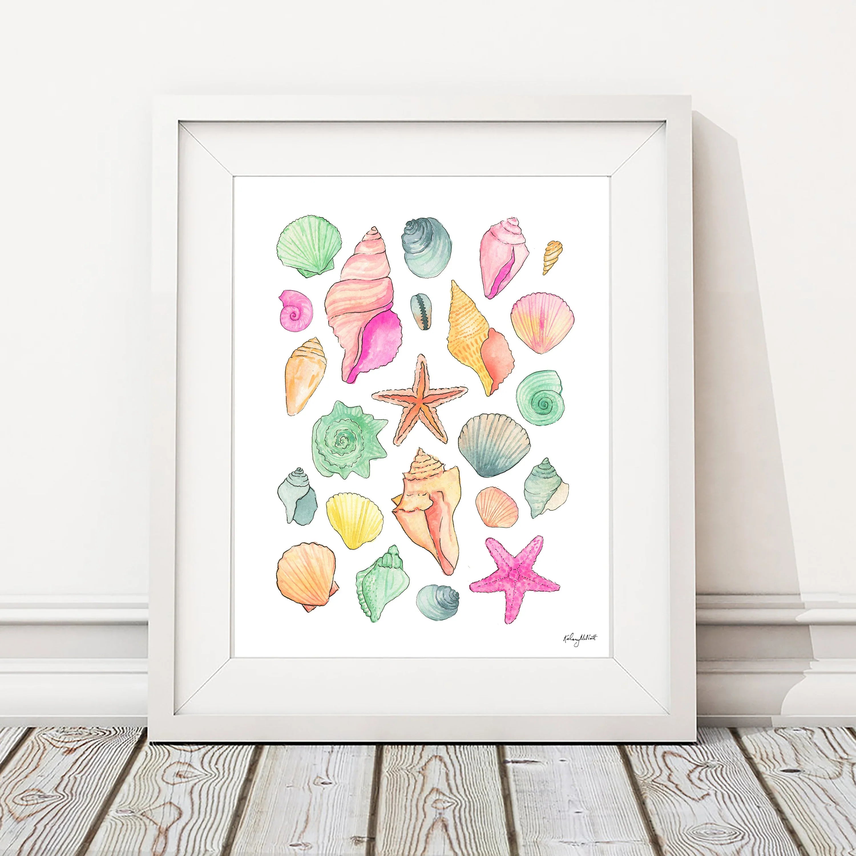 KelseyMDesigns - Seashells Wall Art - 8x10