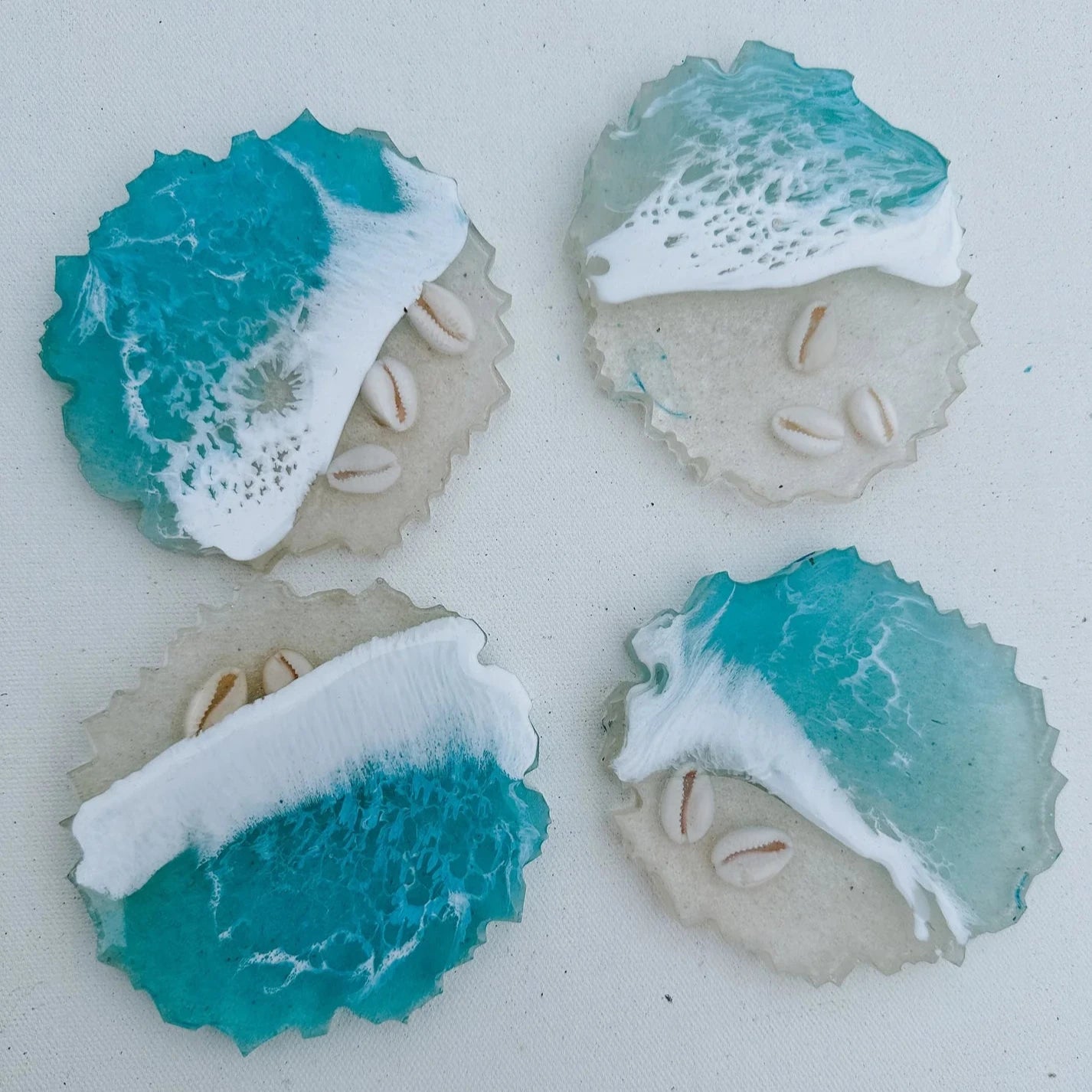 SeaLion Resin - Beach Scene Coasters (Set of 4) (Add-On)