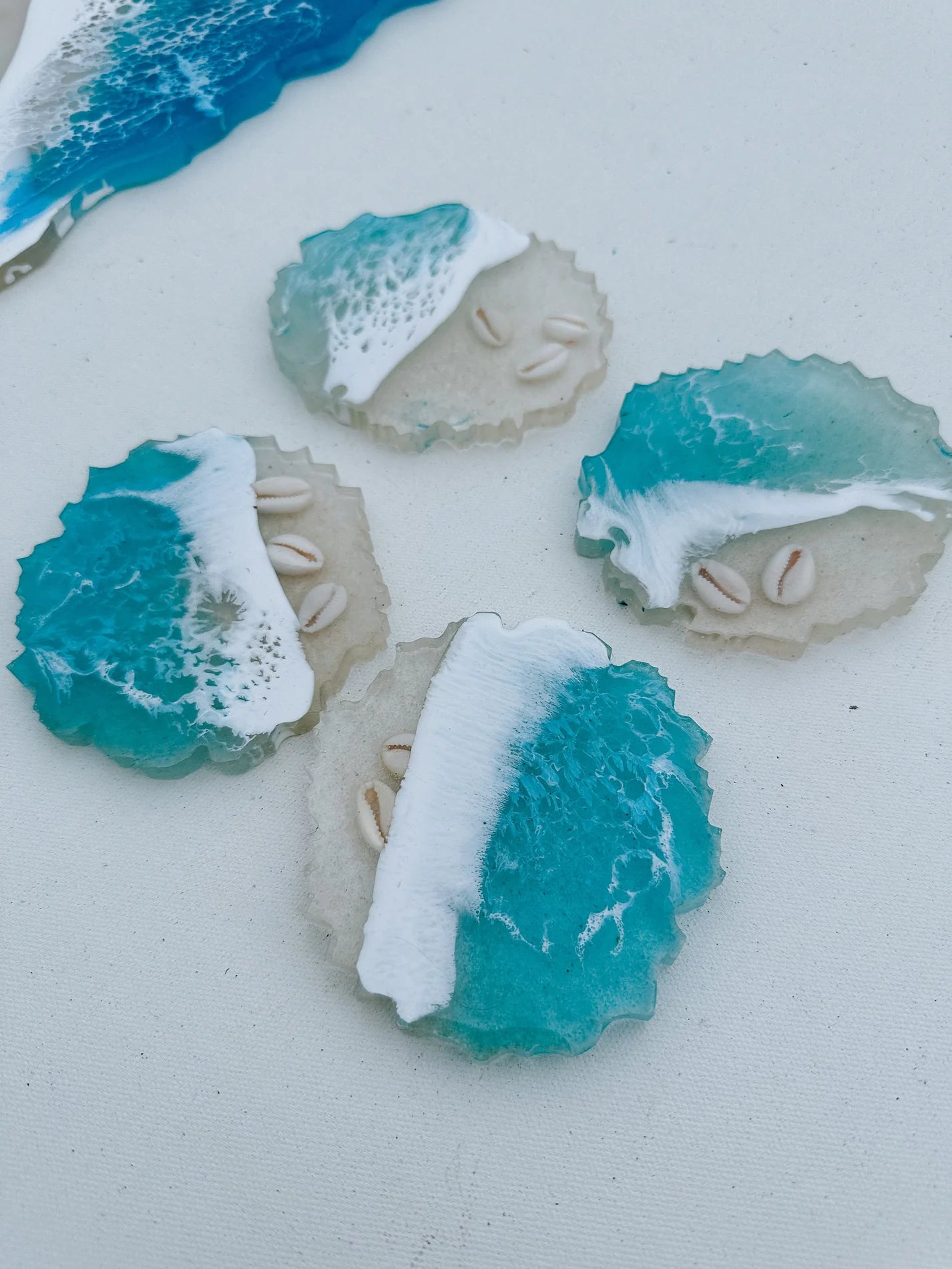 SeaLion Resin - Beach Scene Coasters (Set of 4) (Add-On)
