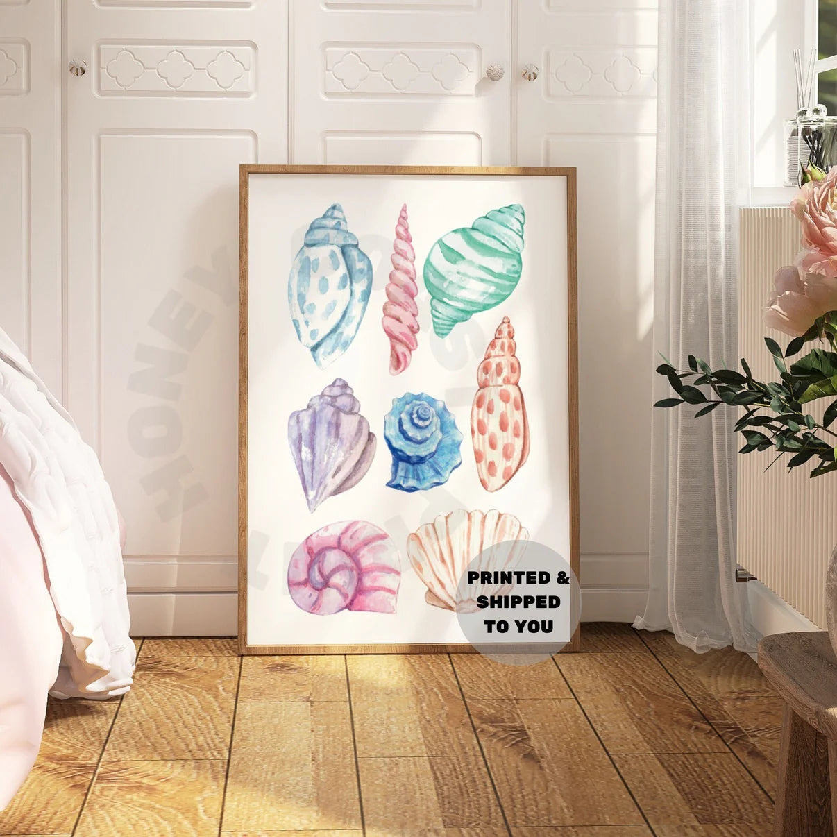 Honey Coast Print Co. - Watercolor Seashells Poster 12" x 18" (Add-On)